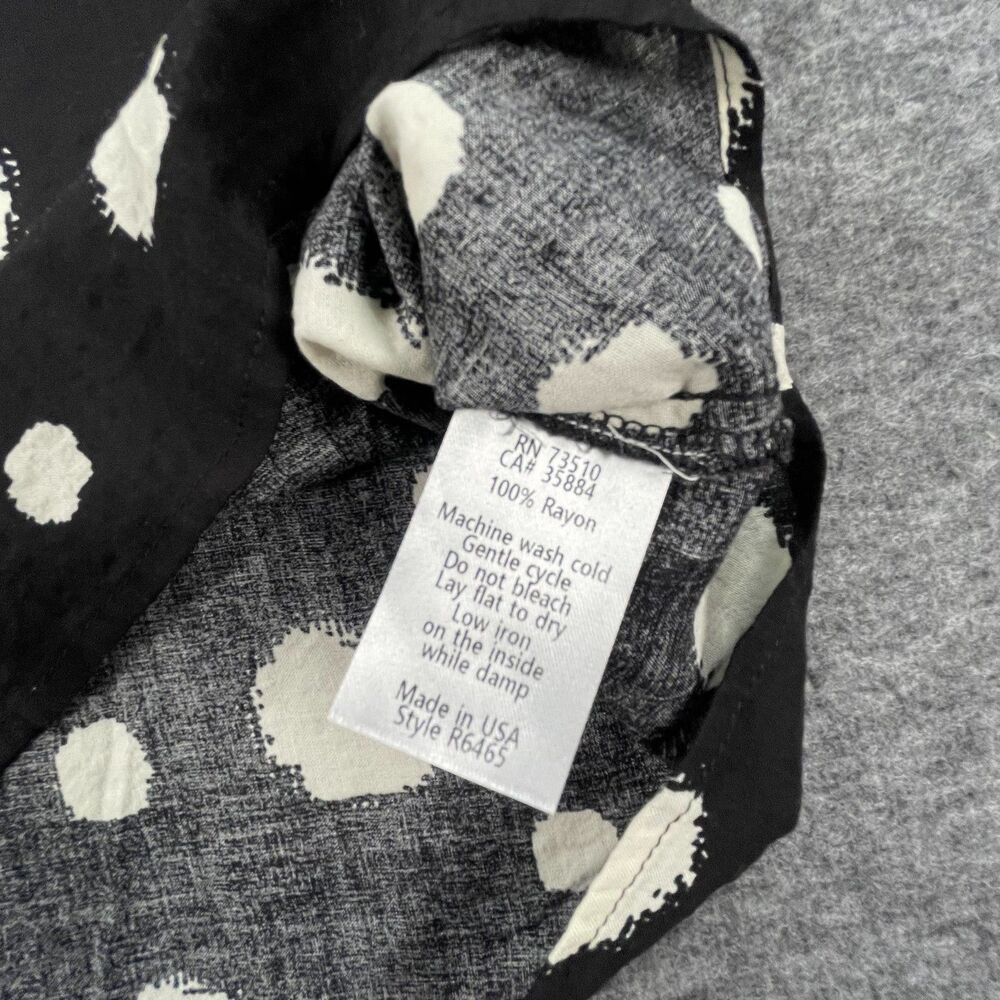 NWT Cousin Earl Polka Dot Contrast Blouse M/L Artsy Black Minimalist Boho Top - Picture 7 of 8